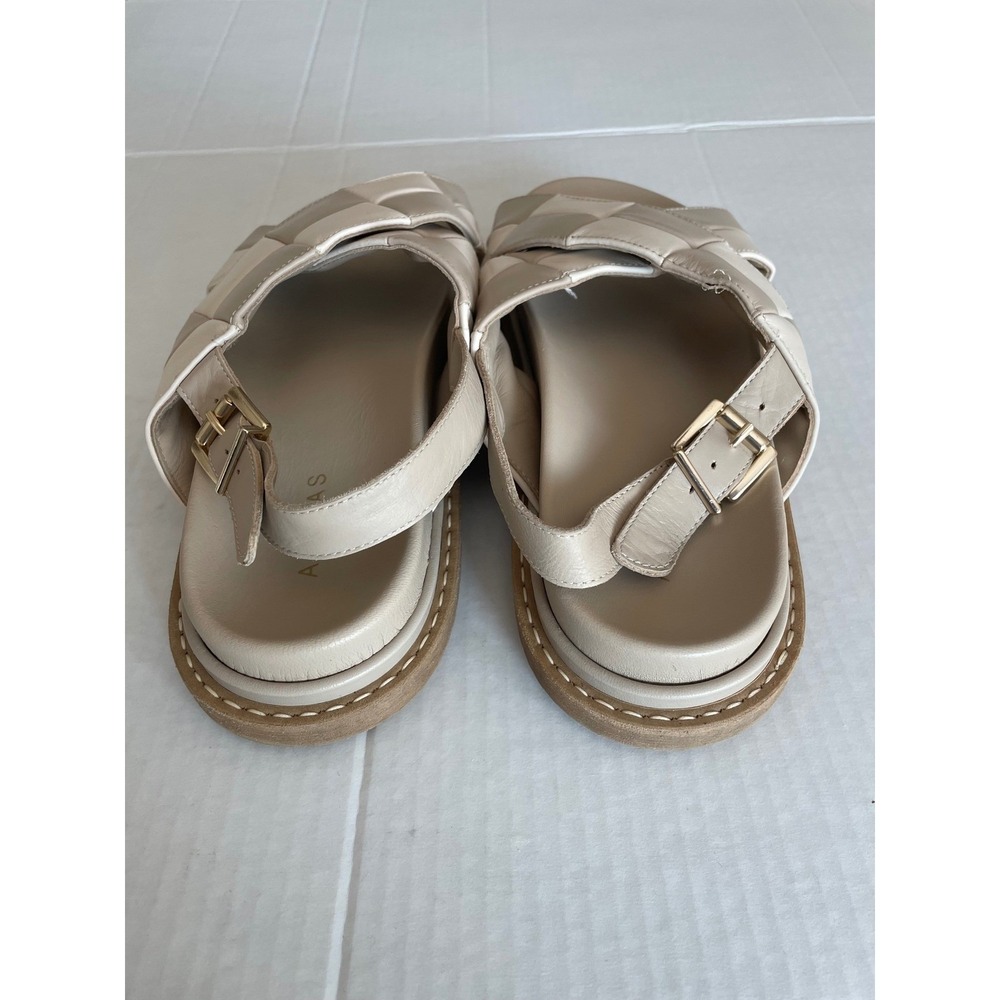 Alohas Marshmallow Scacchi Sandal Leather Quilted Platform 41/Women US 10/10.5 - Picture 3 of 9